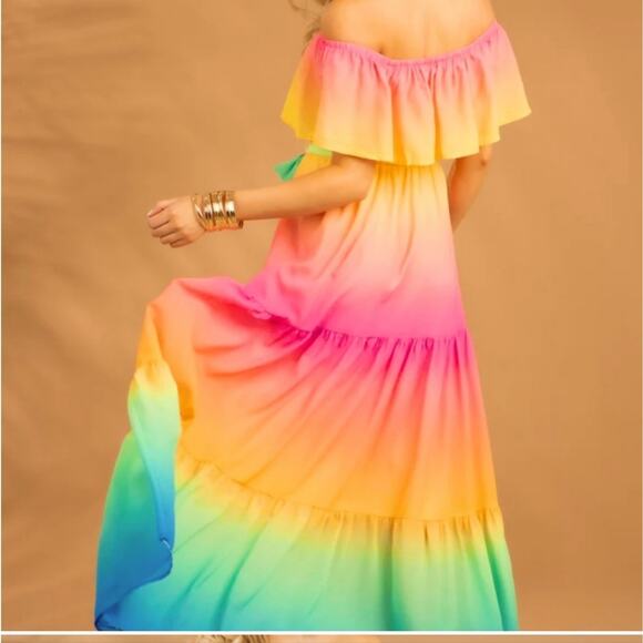 NWT Rainbow Maxi Summer Dress - Picture 2 of 16